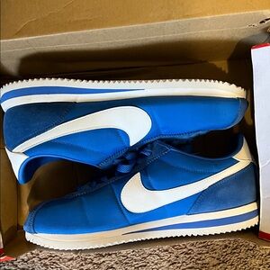 Nike Royal Blue and White Cortez Sneakers